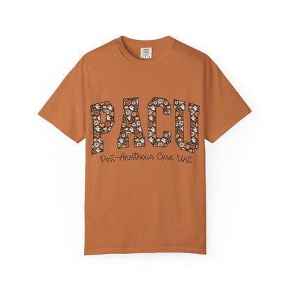 PACU Floral Athletic T-Shirt — Post-Anesthesia Care Unit Tee for Nurses & Clinicians