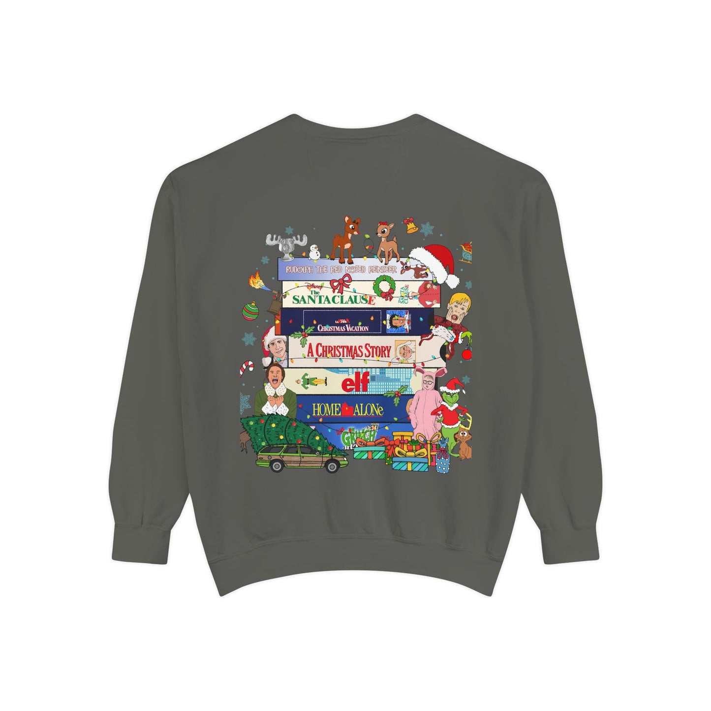 Christmas 'MERRY' Sweatshirt — Holiday Movie Stack Graphic Pullover