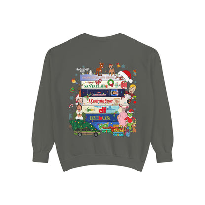Christmas 'MERRY' Sweatshirt — Holiday Movie Stack Graphic Pullover