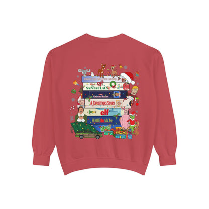 Christmas 'MERRY' Sweatshirt — Holiday Movie Stack Graphic Pullover