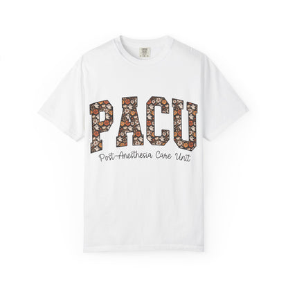 PACU Floral Athletic T-Shirt — Post-Anesthesia Care Unit Tee for Nurses & Clinicians