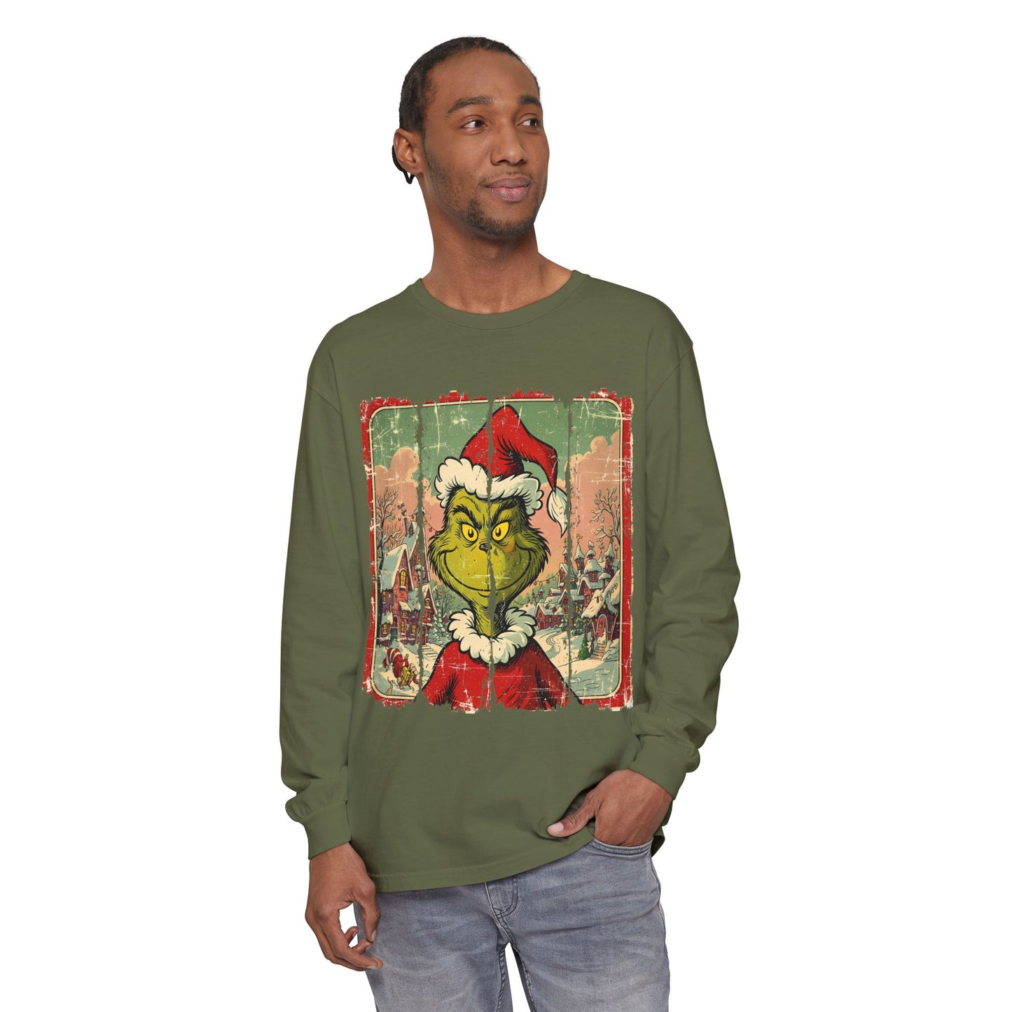 Grinch Vintage Santa Long Sleeve T-Shirt
