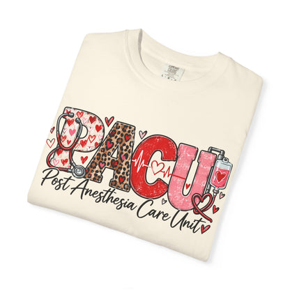 PACU Nurse T-Shirt – "Post Anesthesia Care Unit" Heartbeat Design