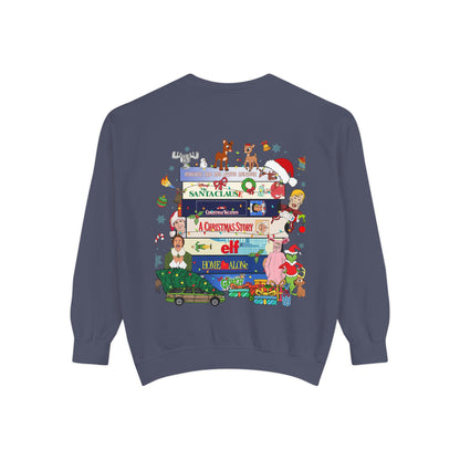 Christmas 'MERRY' Sweatshirt — Holiday Movie Stack Graphic Pullover