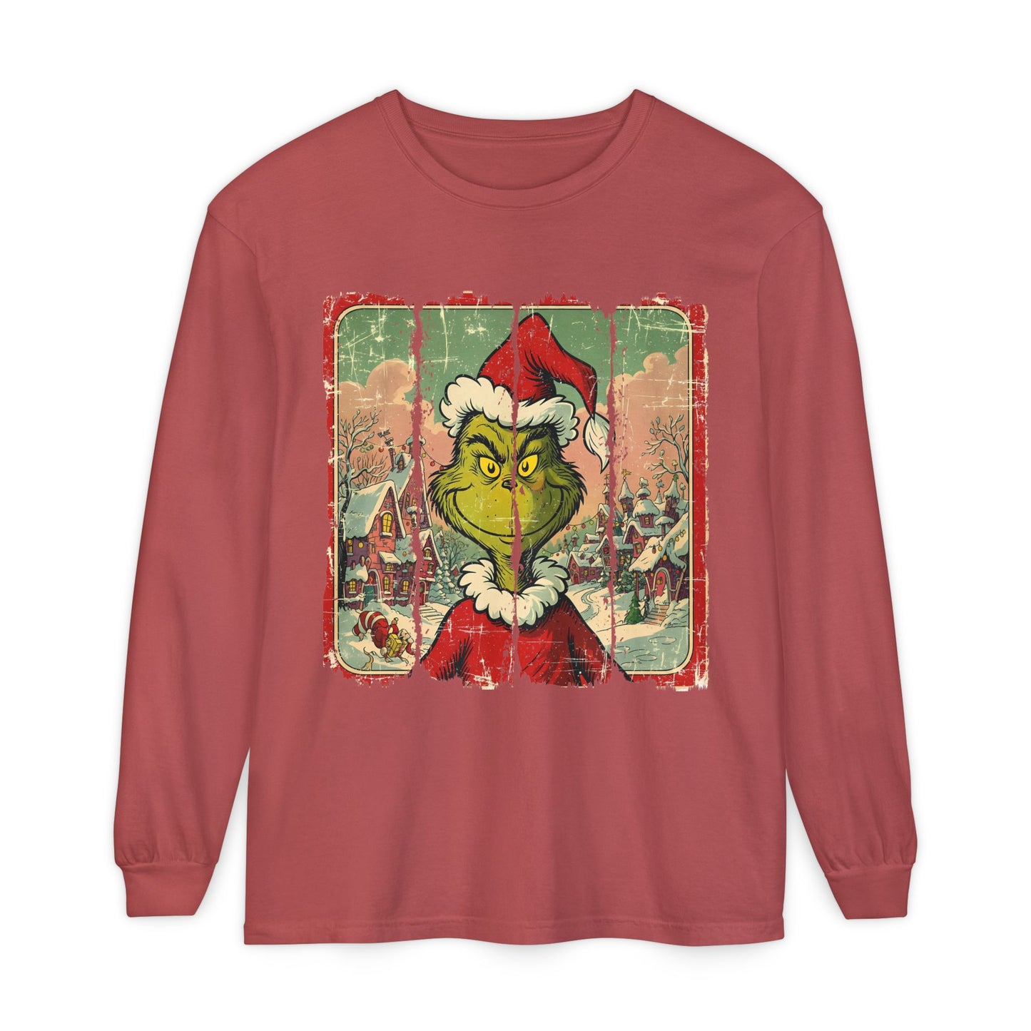 Grinch Vintage Santa Long Sleeve T-Shirt