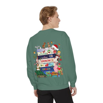 Christmas 'MERRY' Sweatshirt — Holiday Movie Stack Graphic Pullover