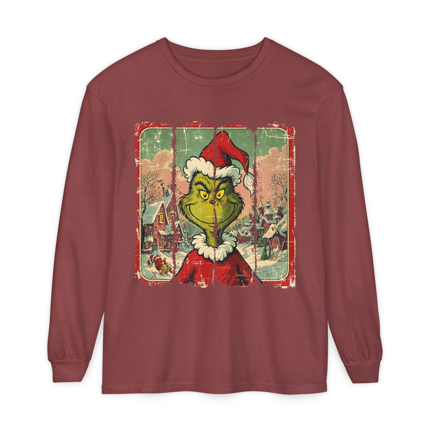 Grinch Vintage Santa Long Sleeve T-Shirt