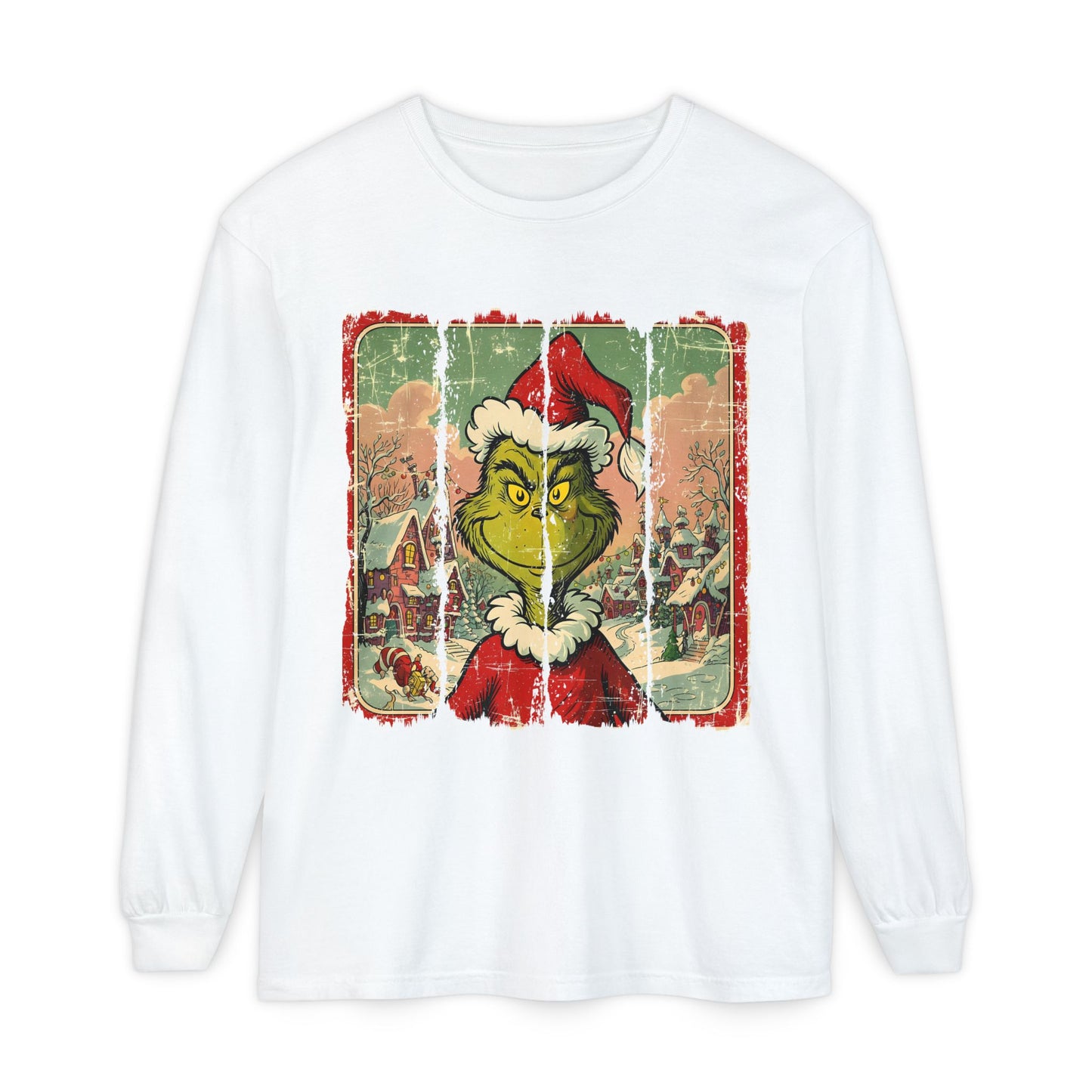 Grinch Vintage Santa Long Sleeve T-Shirt