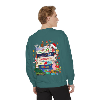 Christmas 'MERRY' Sweatshirt — Holiday Movie Stack Graphic Pullover