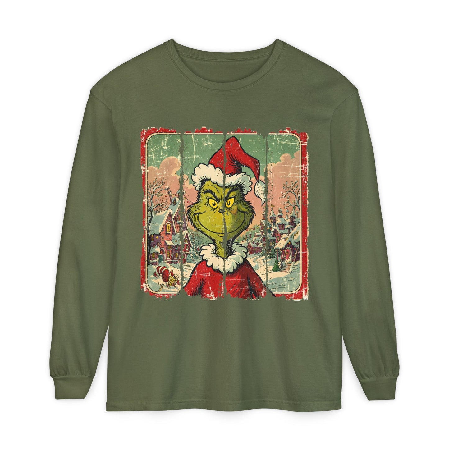 Grinch Vintage Santa Long Sleeve T-Shirt