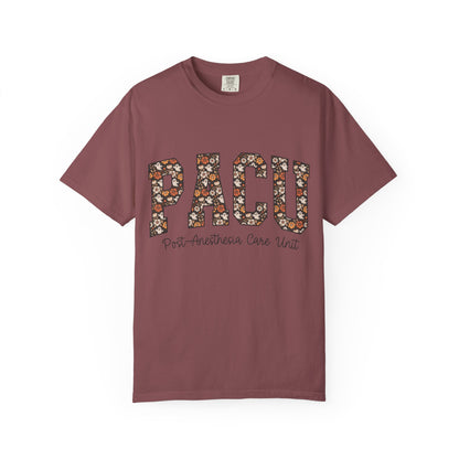 PACU Floral Athletic T-Shirt — Post-Anesthesia Care Unit Tee for Nurses & Clinicians