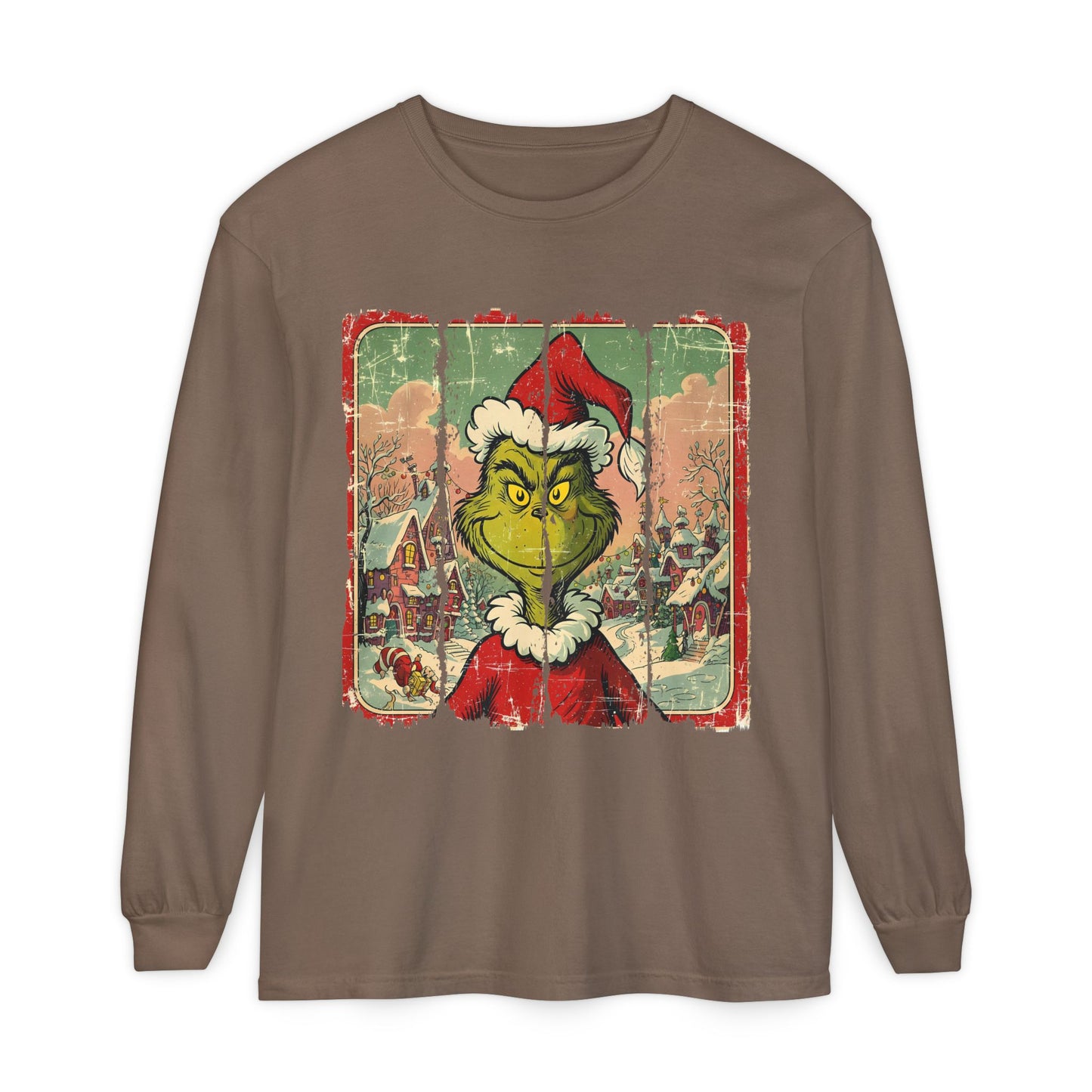 Grinch Vintage Santa Long Sleeve T-Shirt