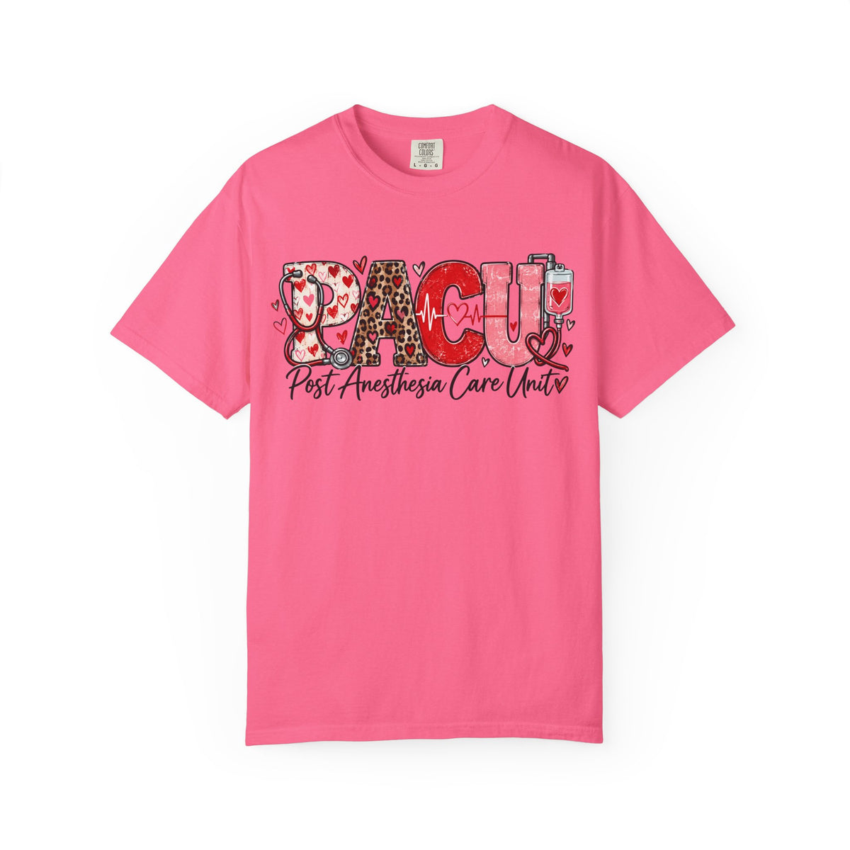 PACU Nurse T-Shirt – "Post Anesthesia Care Unit" Heartbeat Design
