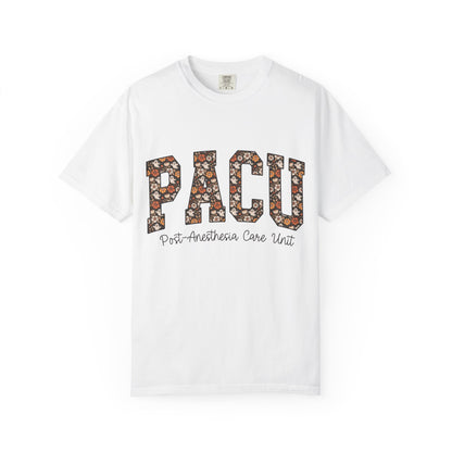 PACU Floral Athletic T-Shirt — Post-Anesthesia Care Unit Tee for Nurses & Clinicians