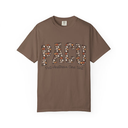 PACU Floral Athletic T-Shirt — Post-Anesthesia Care Unit Tee for Nurses & Clinicians