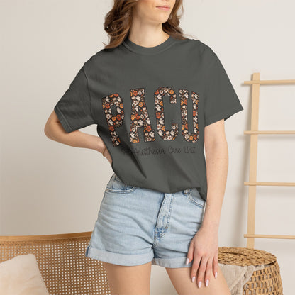 PACU Floral Athletic T-Shirt — Post-Anesthesia Care Unit Tee for Nurses & Clinicians