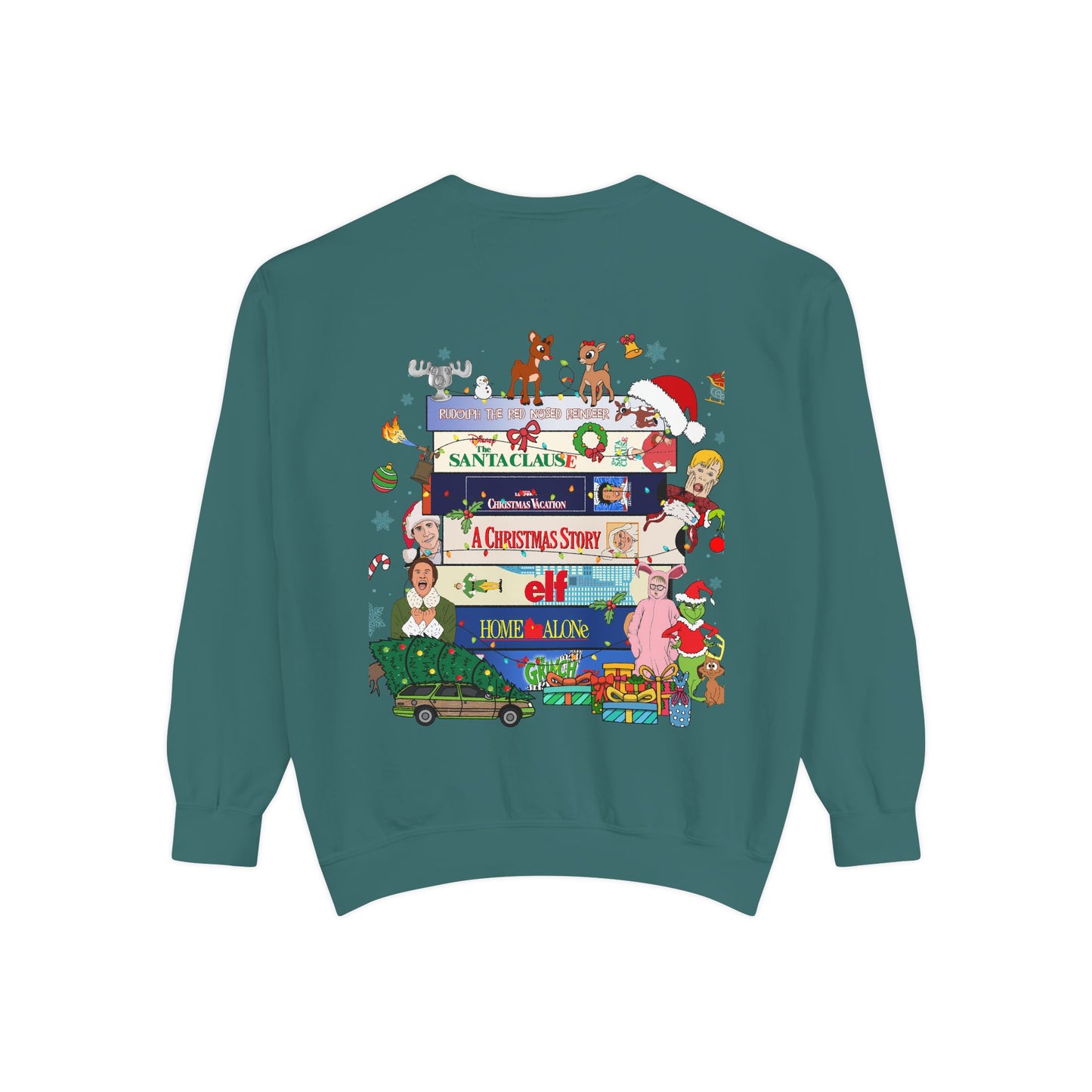 Christmas 'MERRY' Sweatshirt — Holiday Movie Stack Graphic Pullover
