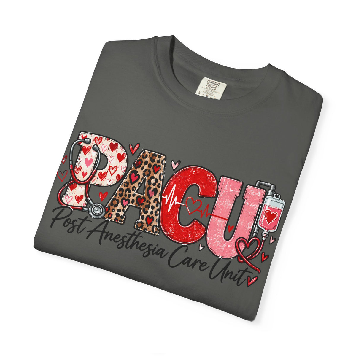 PACU Nurse T-Shirt – "Post Anesthesia Care Unit" Heartbeat Design