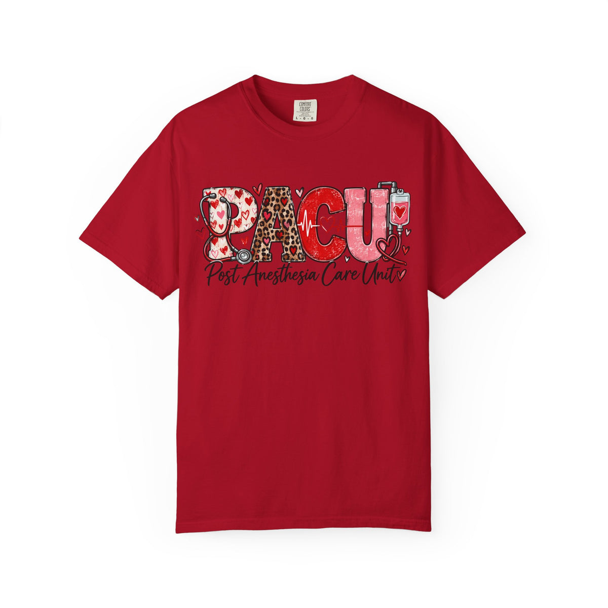 PACU Nurse T-Shirt – "Post Anesthesia Care Unit" Heartbeat Design