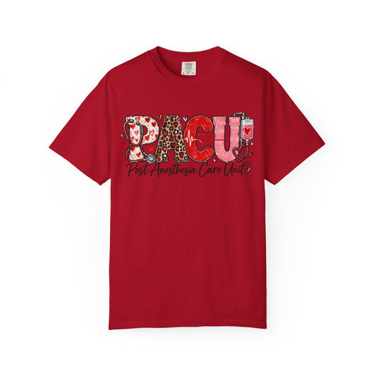 PACU Nurse T-Shirt – "Post Anesthesia Care Unit" Heartbeat Design