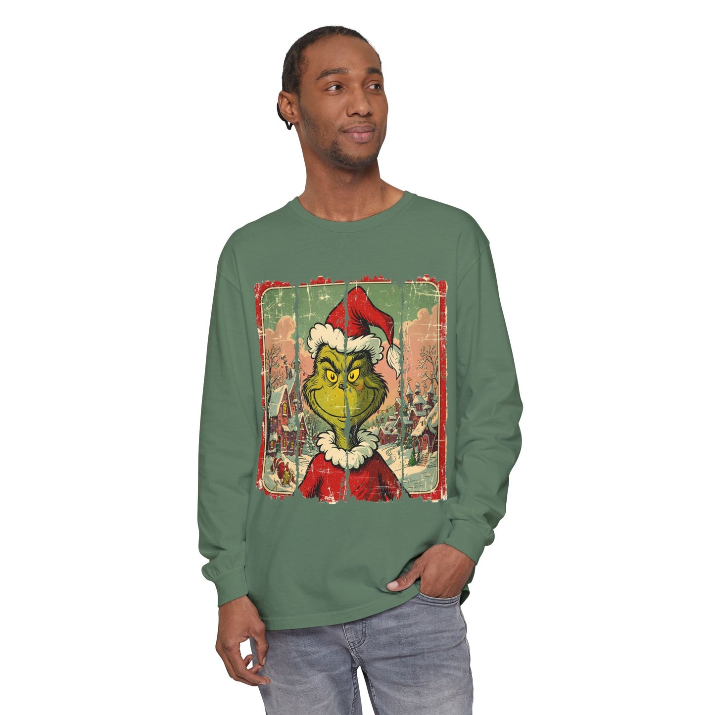 Grinch Vintage Santa Long Sleeve T-Shirt