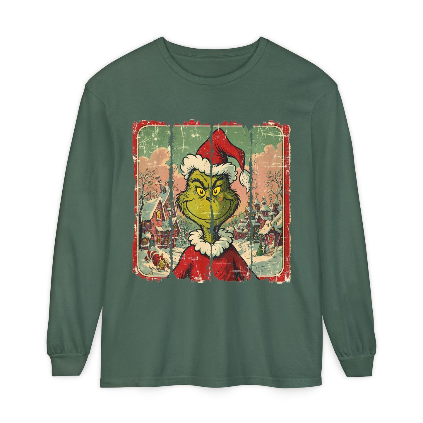 Grinch Vintage Santa Long Sleeve T-Shirt