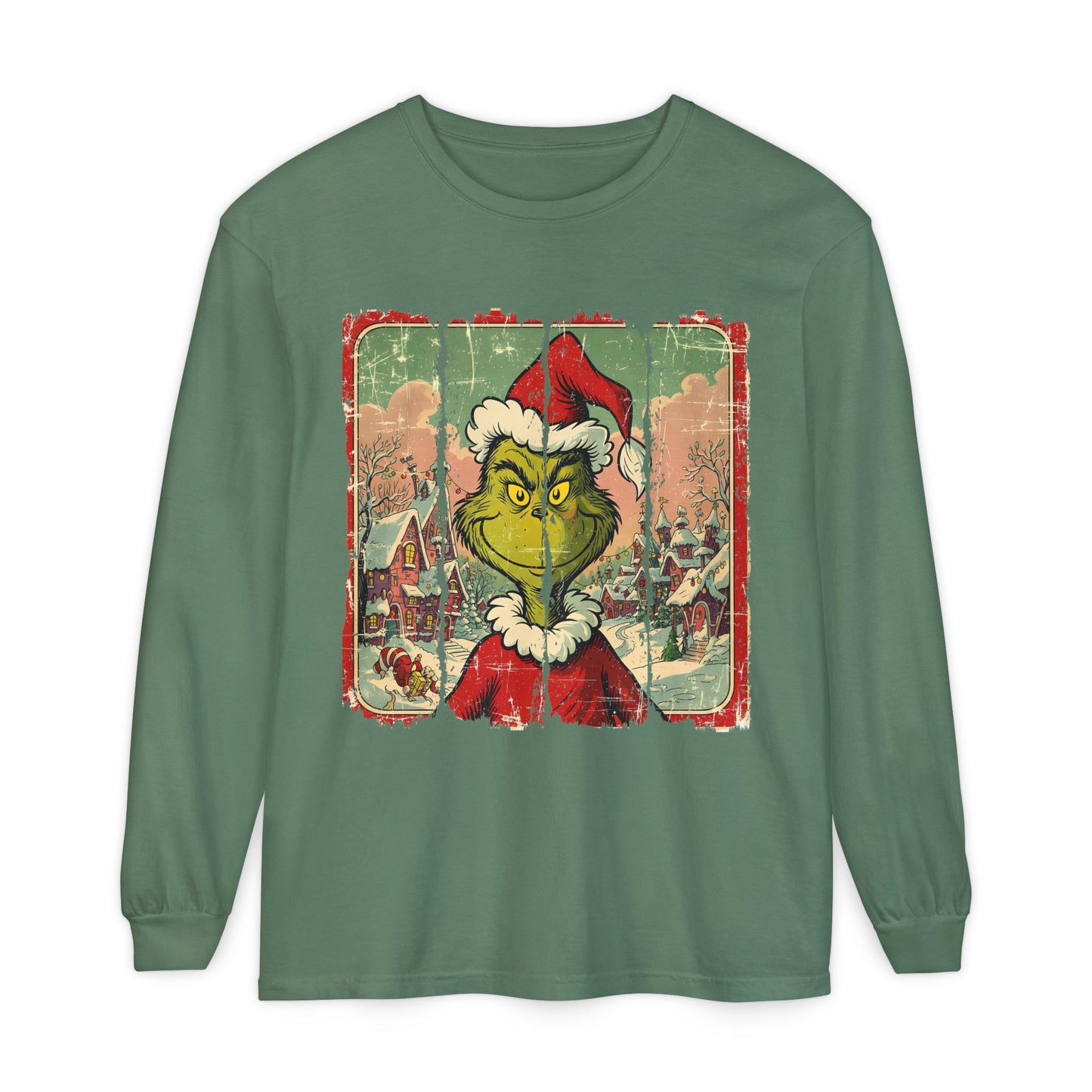 Grinch Vintage Santa Long Sleeve T-Shirt