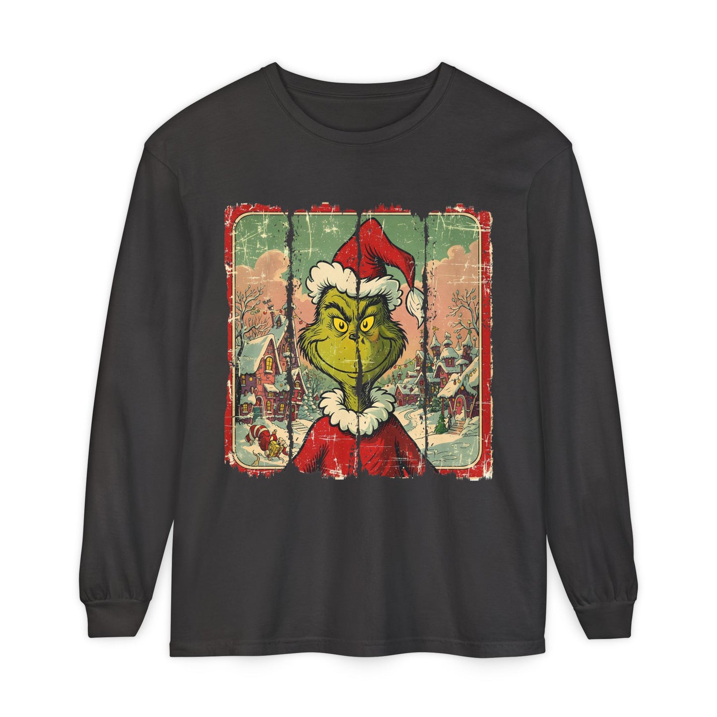 Grinch Vintage Santa Long Sleeve T-Shirt