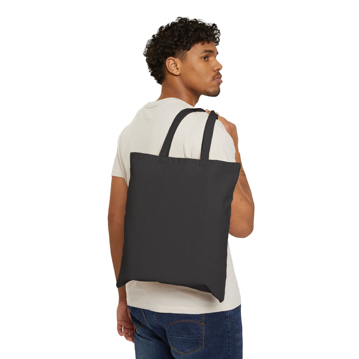 Cat Trio Canvas Tote Bag — Cute Back-View Kitty Illustration Cotton Shopper