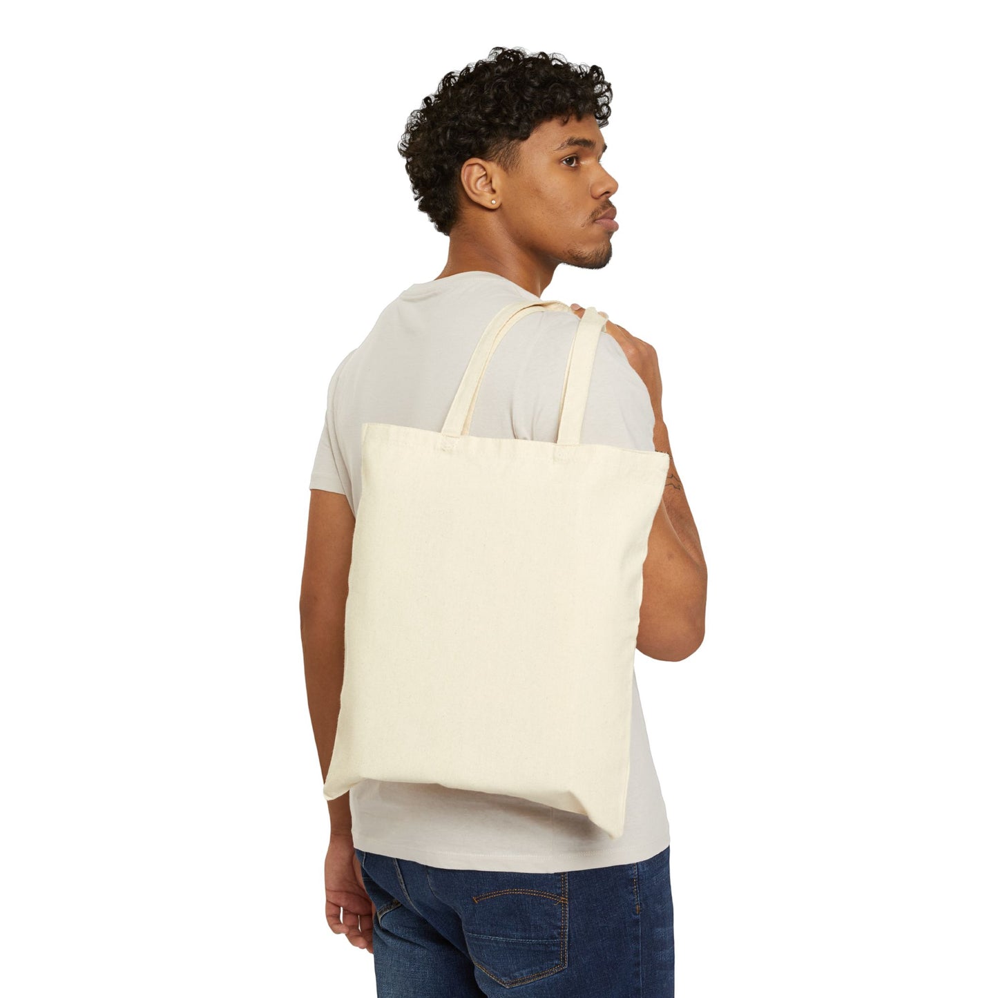 Cat Trio Canvas Tote Bag — Cute Back-View Kitty Illustration Cotton Shopper
