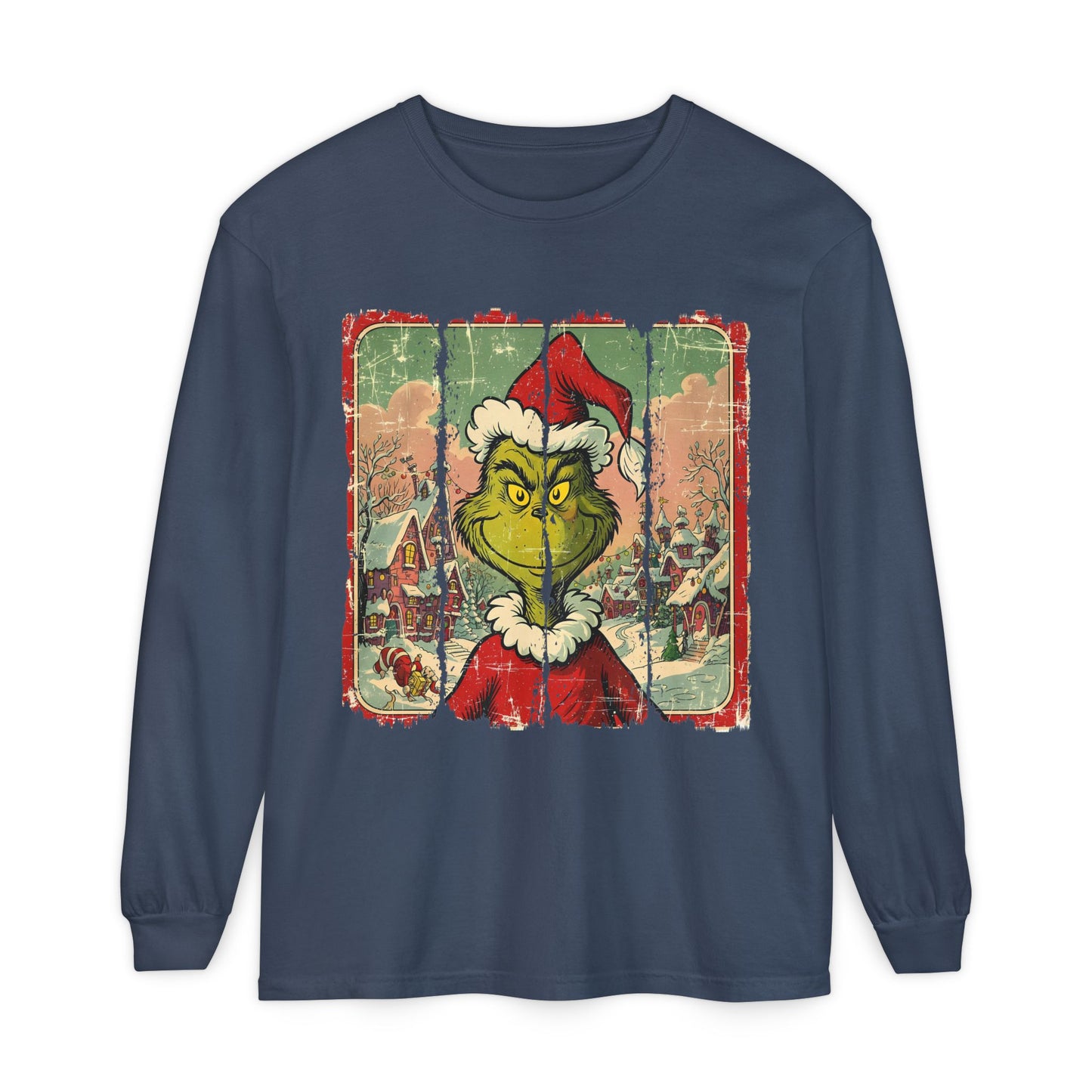 Grinch Vintage Santa Long Sleeve T-Shirt