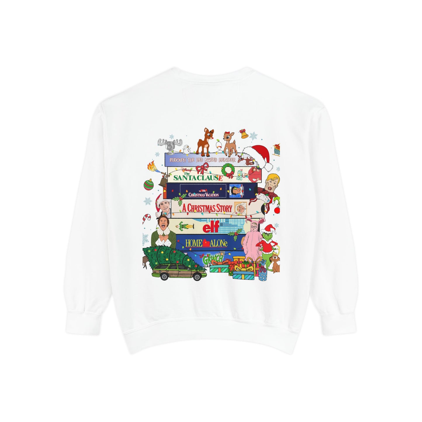 Christmas 'MERRY' Sweatshirt — Holiday Movie Stack Graphic Pullover