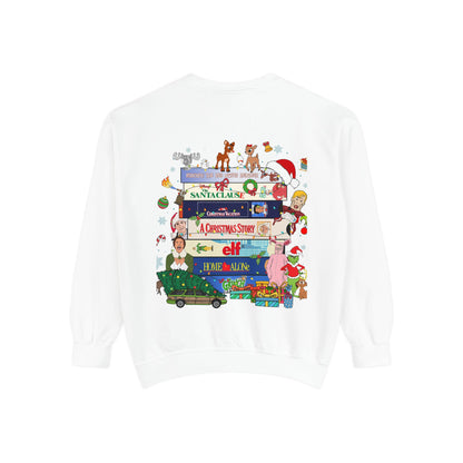 Christmas 'MERRY' Sweatshirt — Holiday Movie Stack Graphic Pullover
