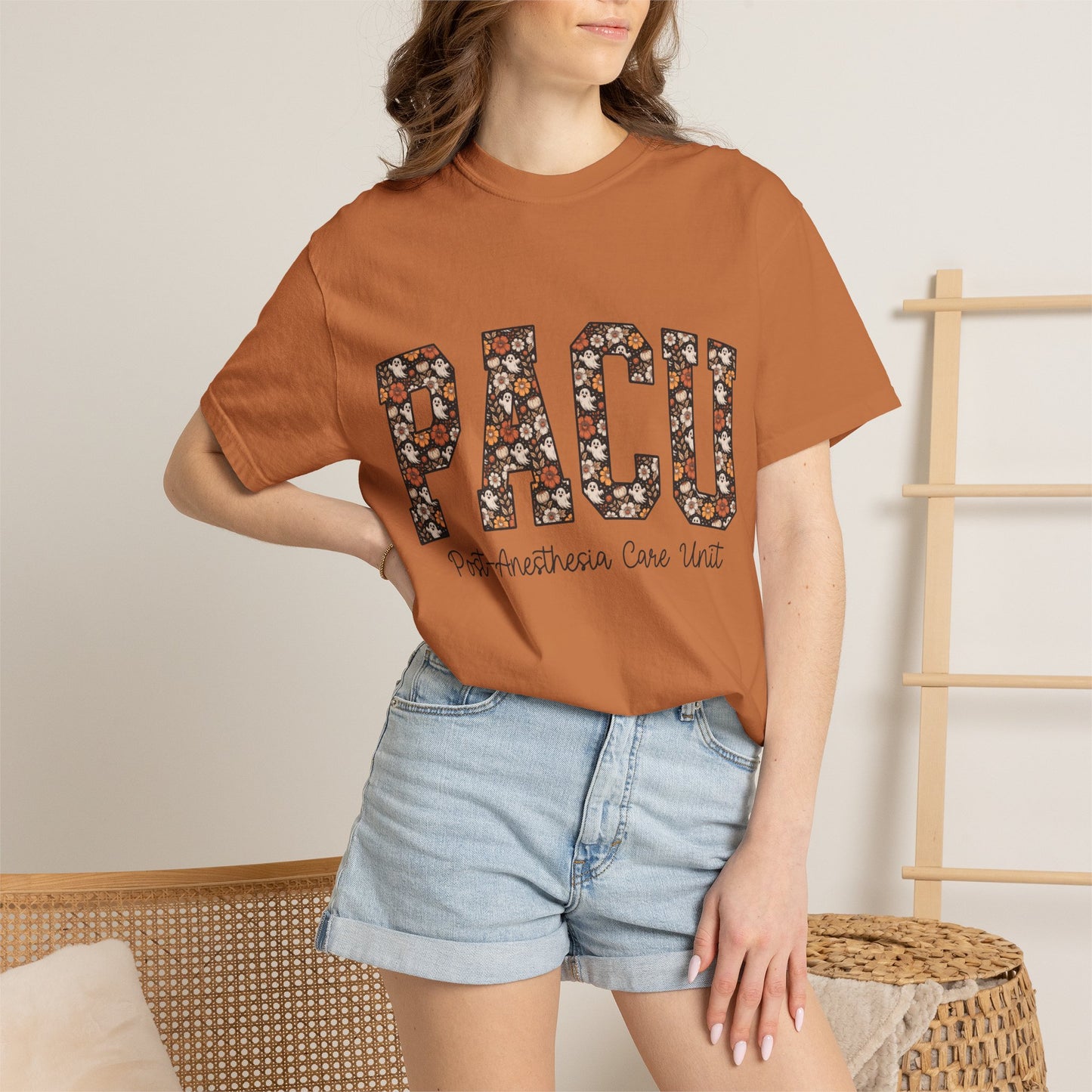 PACU Floral Athletic T-Shirt — Post-Anesthesia Care Unit Tee for Nurses & Clinicians