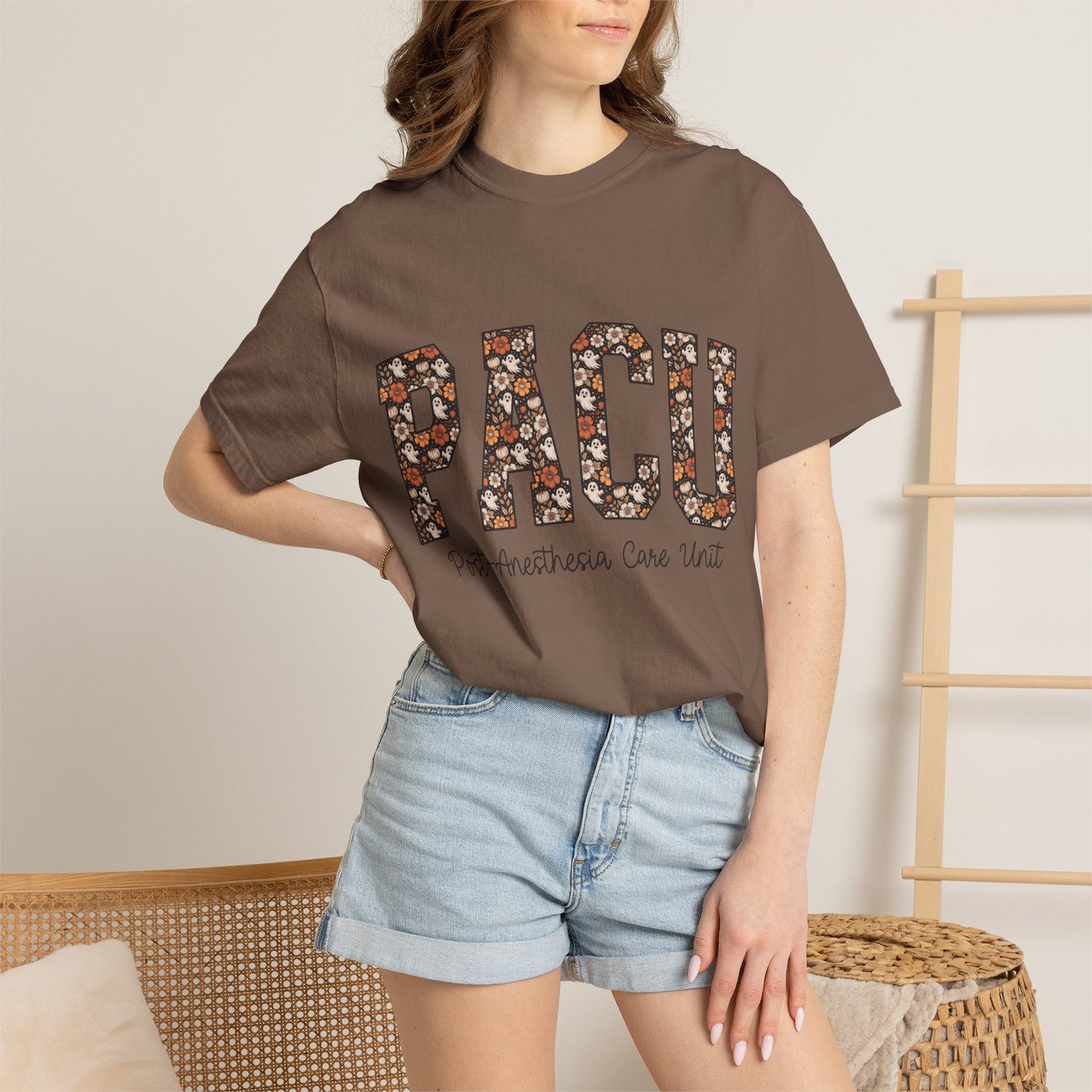 PACU Floral Athletic T-Shirt — Post-Anesthesia Care Unit Tee for Nurses & Clinicians