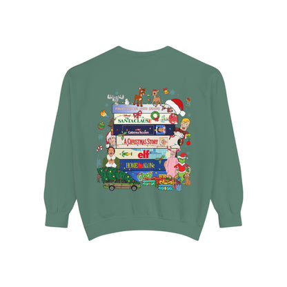 Christmas 'MERRY' Sweatshirt — Holiday Movie Stack Graphic Pullover
