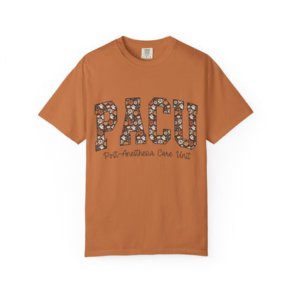 PACU Floral Athletic T-Shirt — Post-Anesthesia Care Unit Tee for Nurses & Clinicians