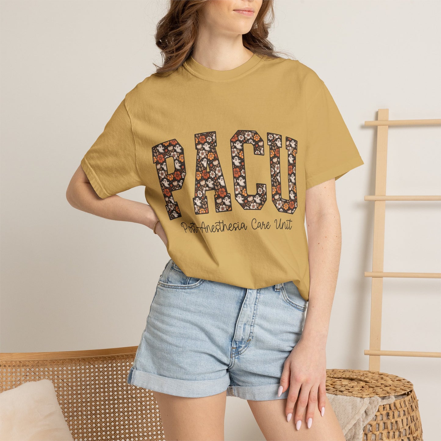 PACU Floral Athletic T-Shirt — Post-Anesthesia Care Unit Tee for Nurses & Clinicians