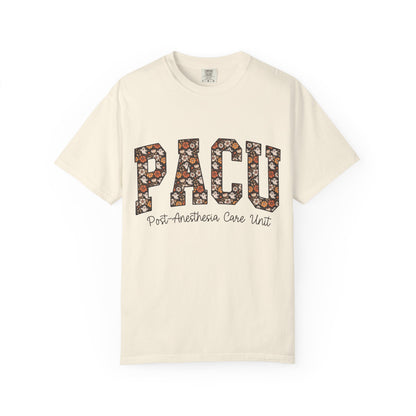 PACU Floral Athletic T-Shirt — Post-Anesthesia Care Unit Tee for Nurses & Clinicians