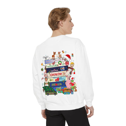 Christmas 'MERRY' Sweatshirt — Holiday Movie Stack Graphic Pullover