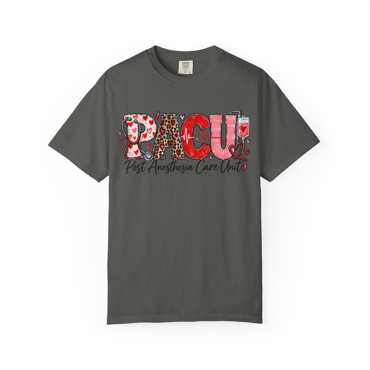 PACU Nurse T-Shirt – "Post Anesthesia Care Unit" Heartbeat Design